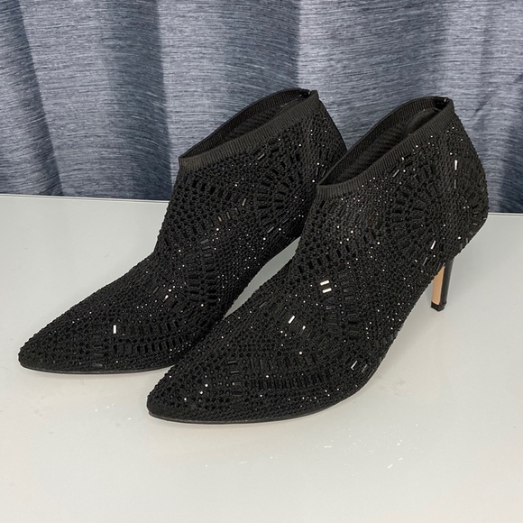 Lauren Lorraine Shoes - Lauren Lorraine Beaded Black Slip On Heels